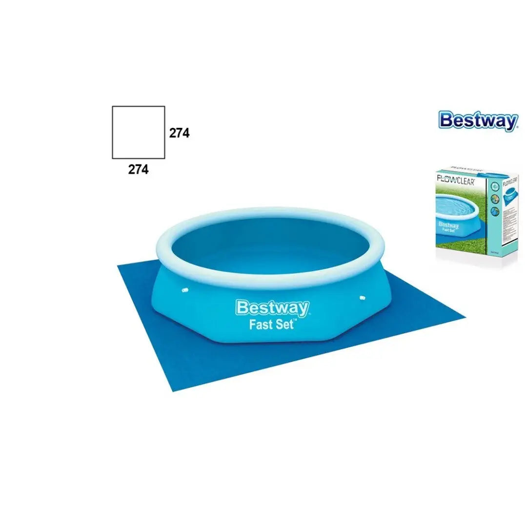 Protector de suelo azul 2,74 x para piscina - protector