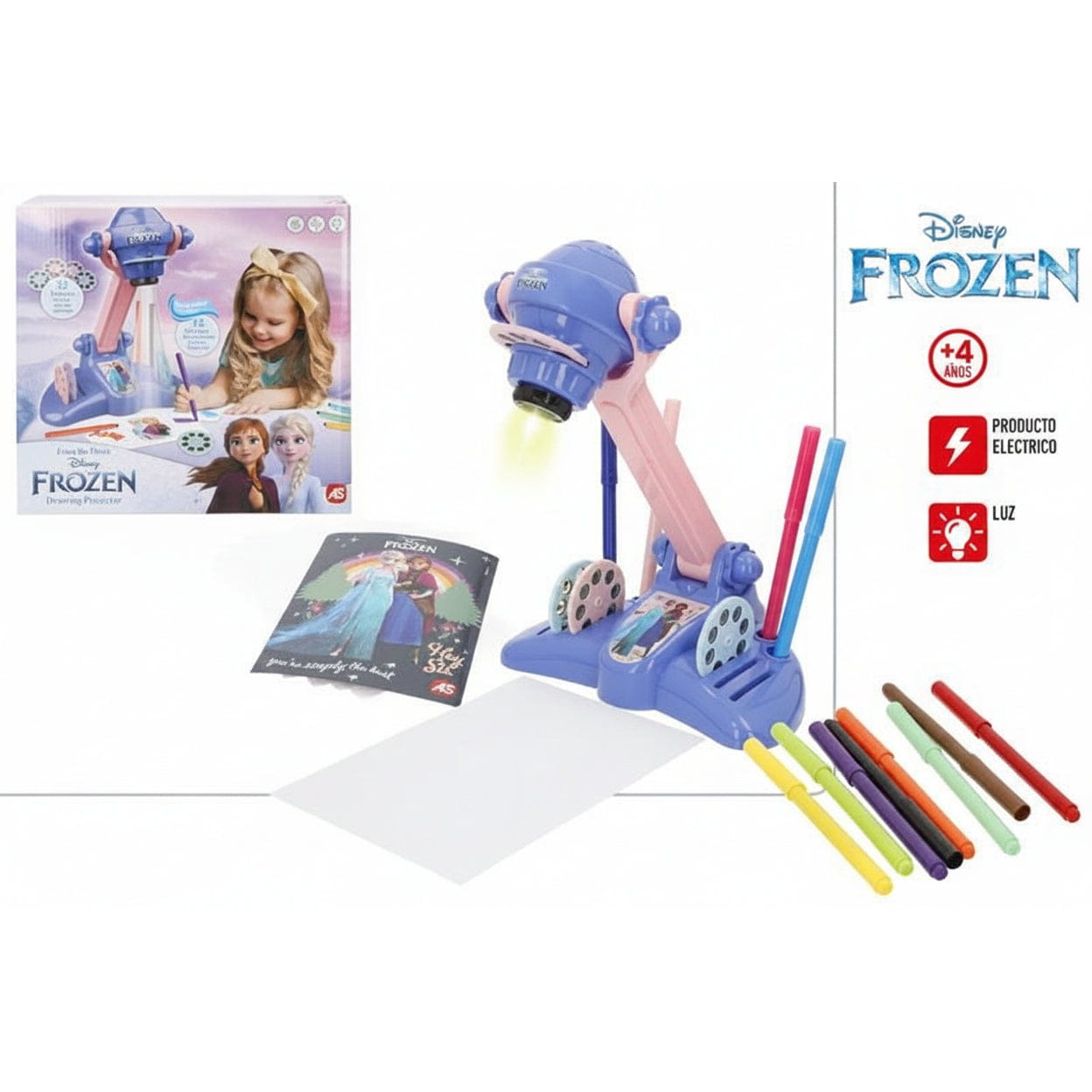 Proyector dibujo con luz y accesorios de Frozen - Juguete