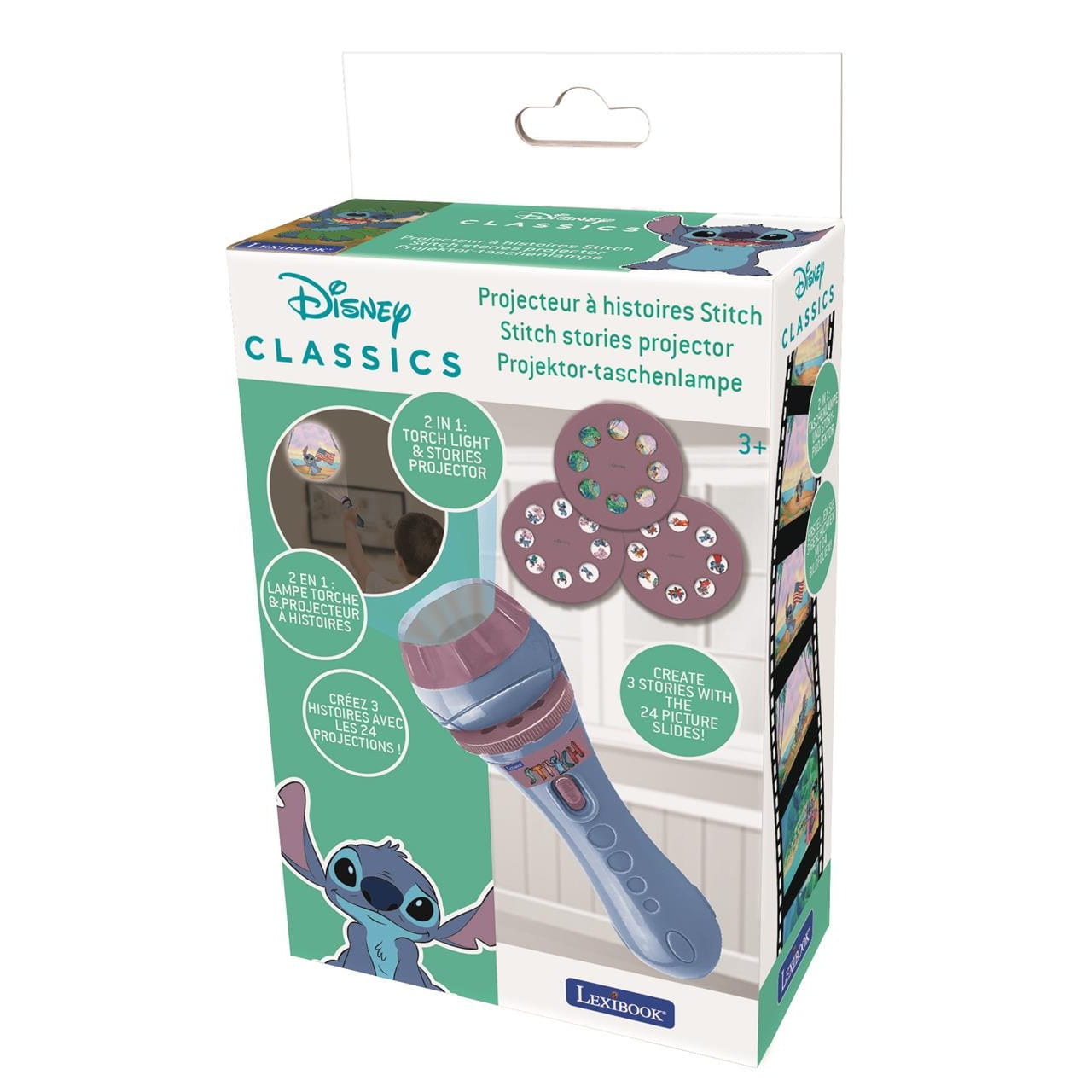 Proyector de historias y linterna Stitch Disney - Juguete