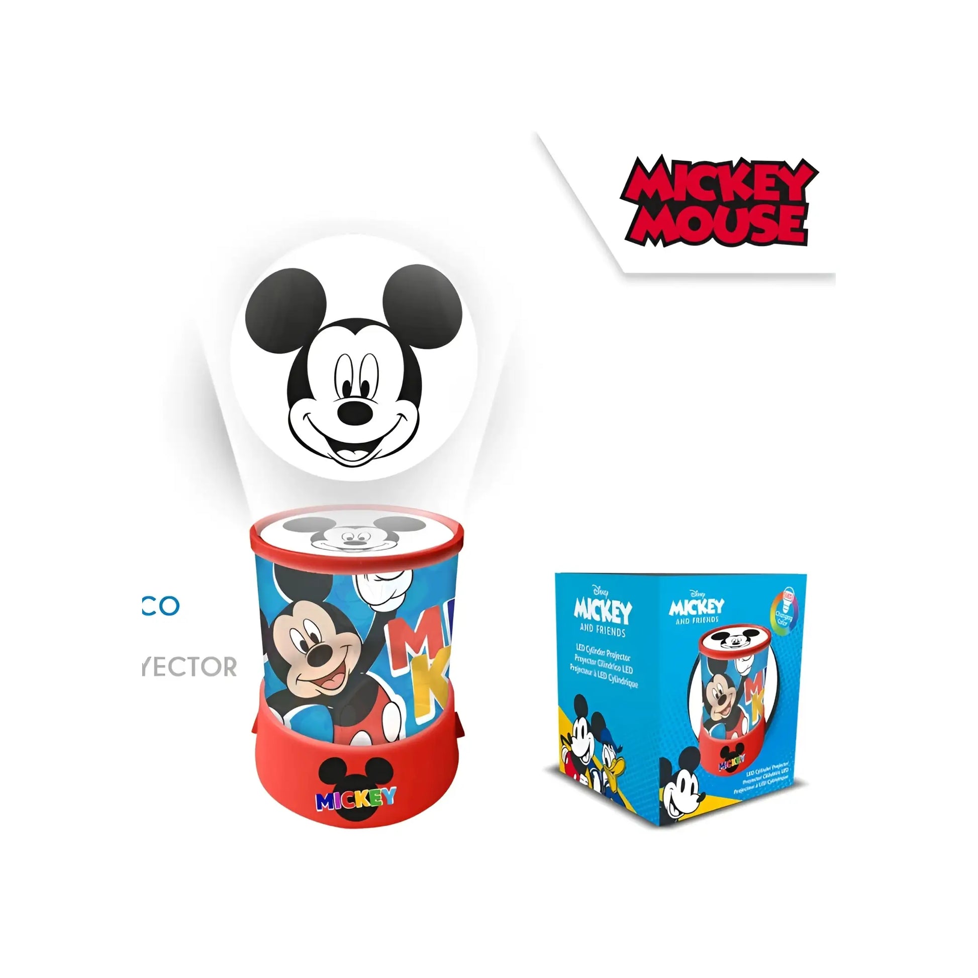 Proyector LED cilíndrico infantil MICKEY MOUSE DISNEY 10x15cm - Lámpara