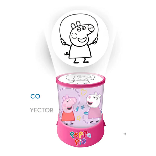 Proyector LED cilíndrico infantil PEPPA PIG 10x15cm - Lámpara
