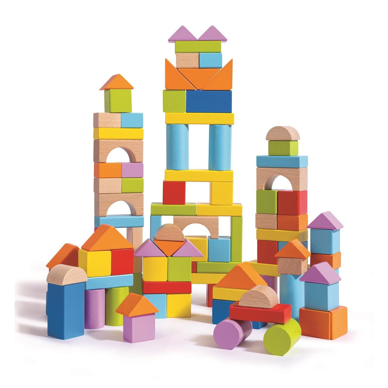 Puzzle de madera 101 bloques 27x22x13cm Hape - Juguete