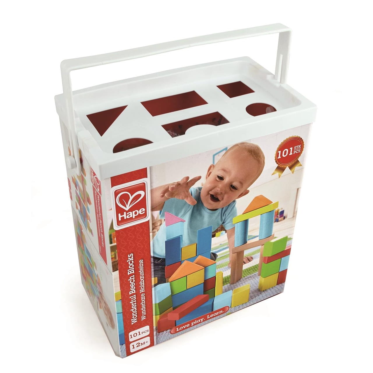 Puzzle de madera 101 bloques 27x22x13cm Hape - Juguete