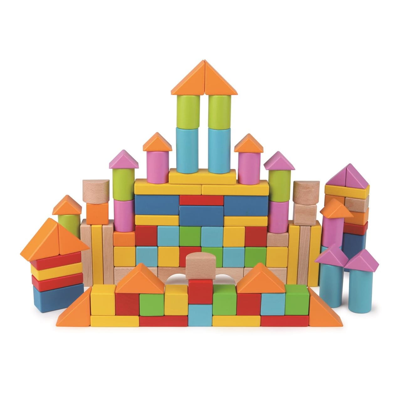 Puzzle de madera 101 bloques 27x22x13cm Hape - Juguete