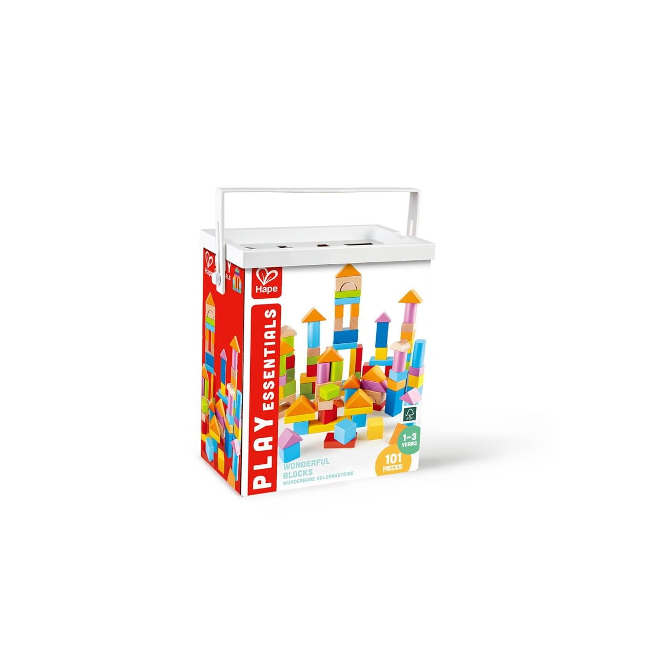 Puzzle de madera 101 bloques 27x22x13cm Hape - Juguete