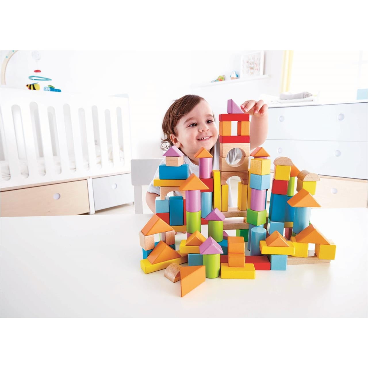 Puzzle de madera 101 bloques 27x22x13cm Hape - Juguete