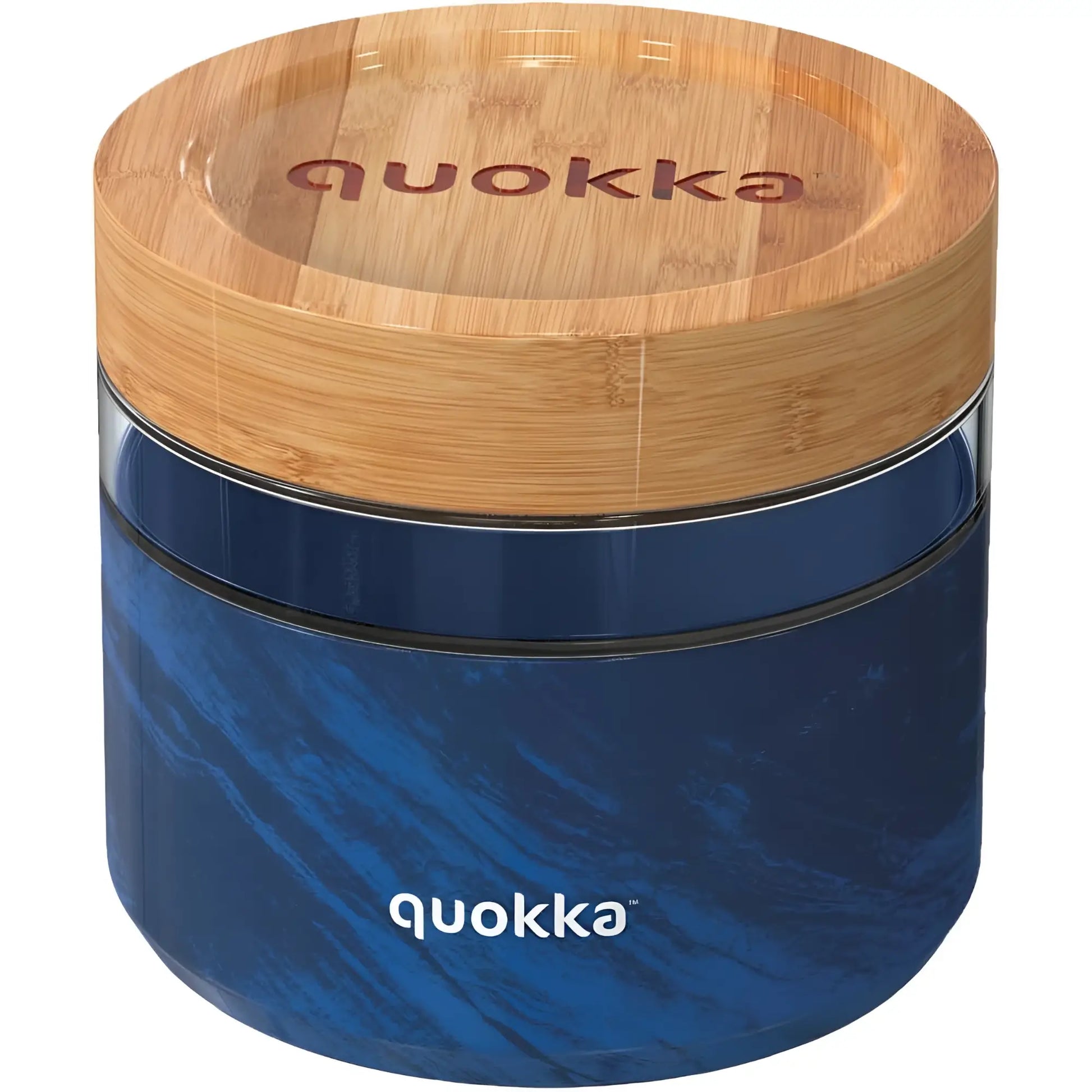 Recipiente de comida cristal con funda silicona QUOKKA DELI WOOD GRAIN 820ML - Vaso café