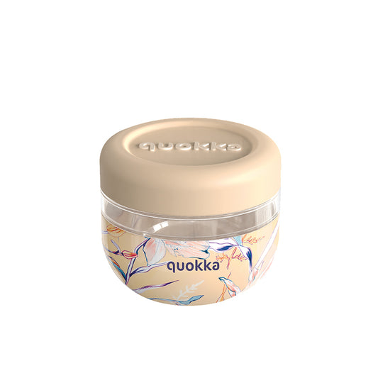 Recipiente de comida con funda silicona QUOKKA bubble vintage floral 500ml