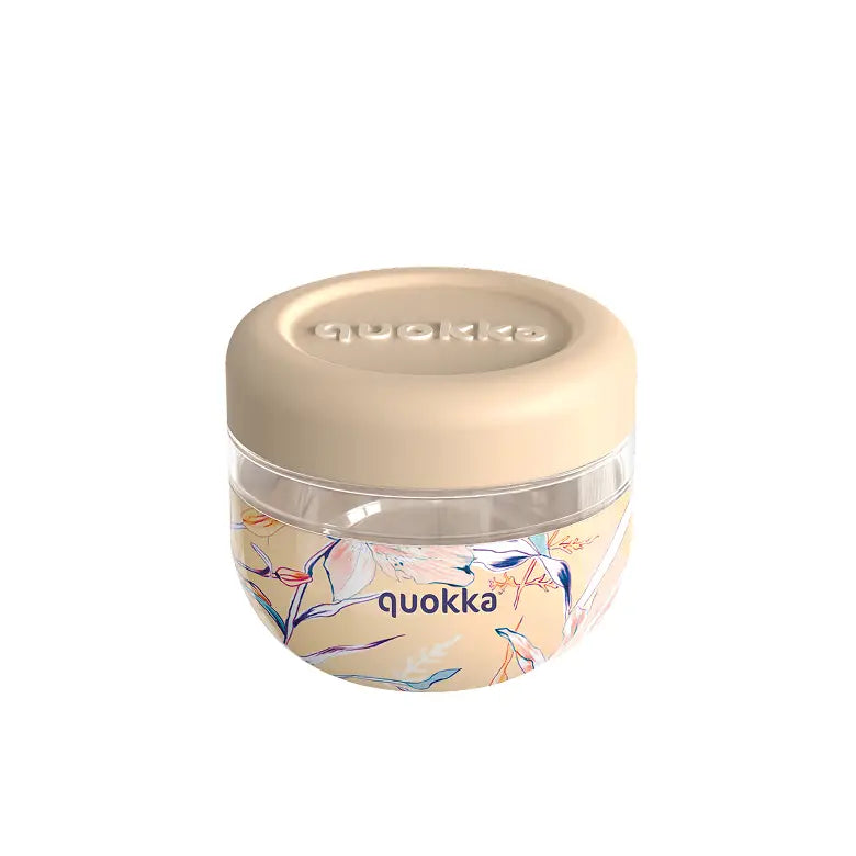 Recipiente de comida con funda silicona QUOKKA bubble vintage floral 500ml