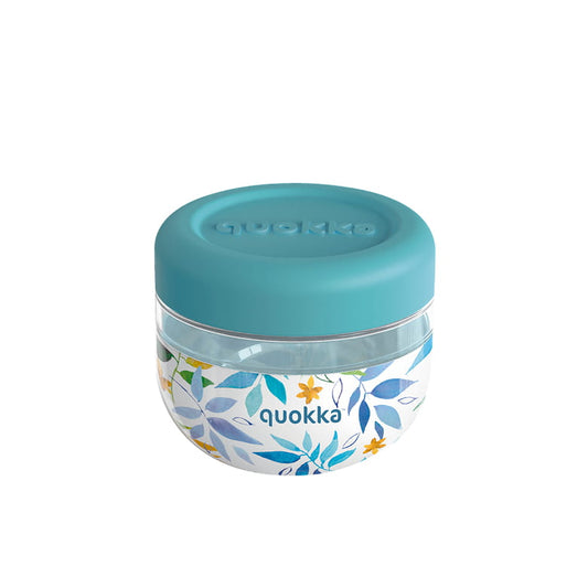 Recipiente de comida con funda silicona QUOKKA bubble watercolor leaves 500ml