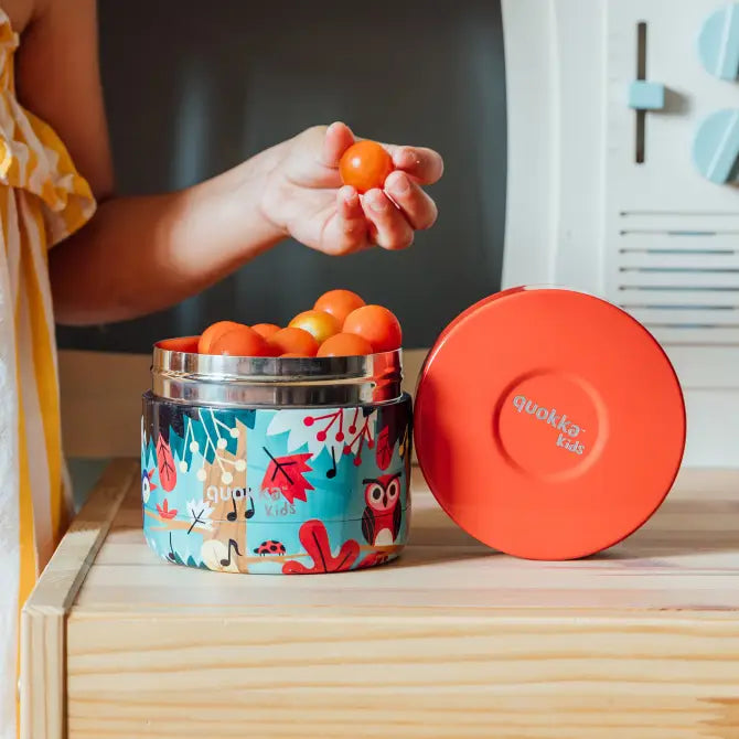 Recipiente de comida QUOKKA KIDS térmico acero inoxidable whim grove birds 360ml