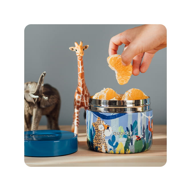 Recipiente de comida QUOKKA KIDS térmico acero inoxidable whim jungle 360ml