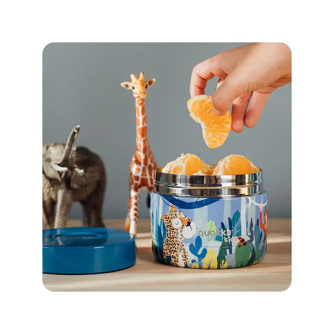 Recipiente de comida QUOKKA KIDS térmico acero inoxidable whim jungle 360ml
