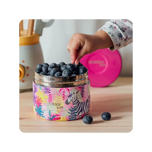 Recipiente de comida QUOKKA KIDS térmico acero inoxidable whim zebras 360ml
