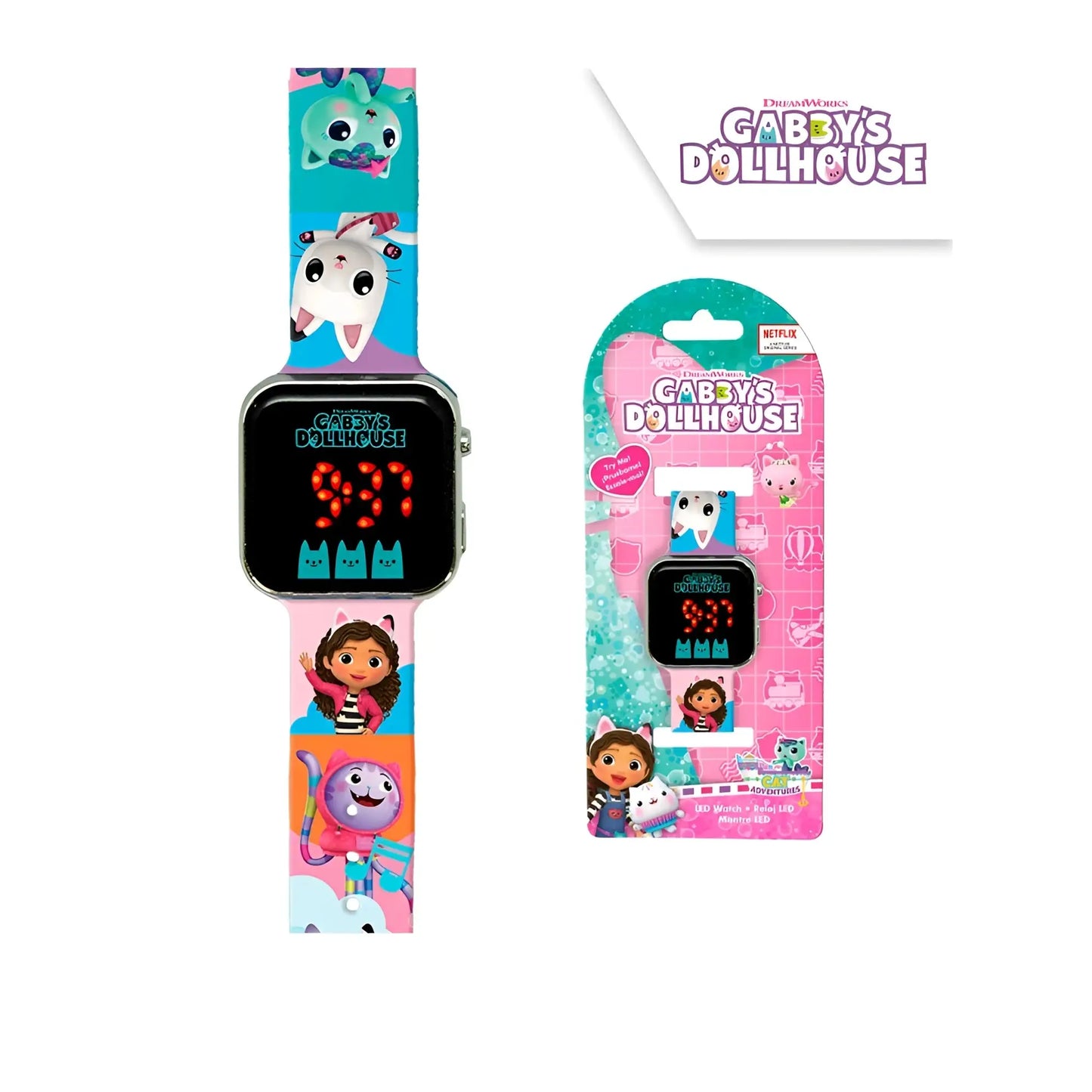 Reloj digital infantil led GABBY´S DOLLHOUSE