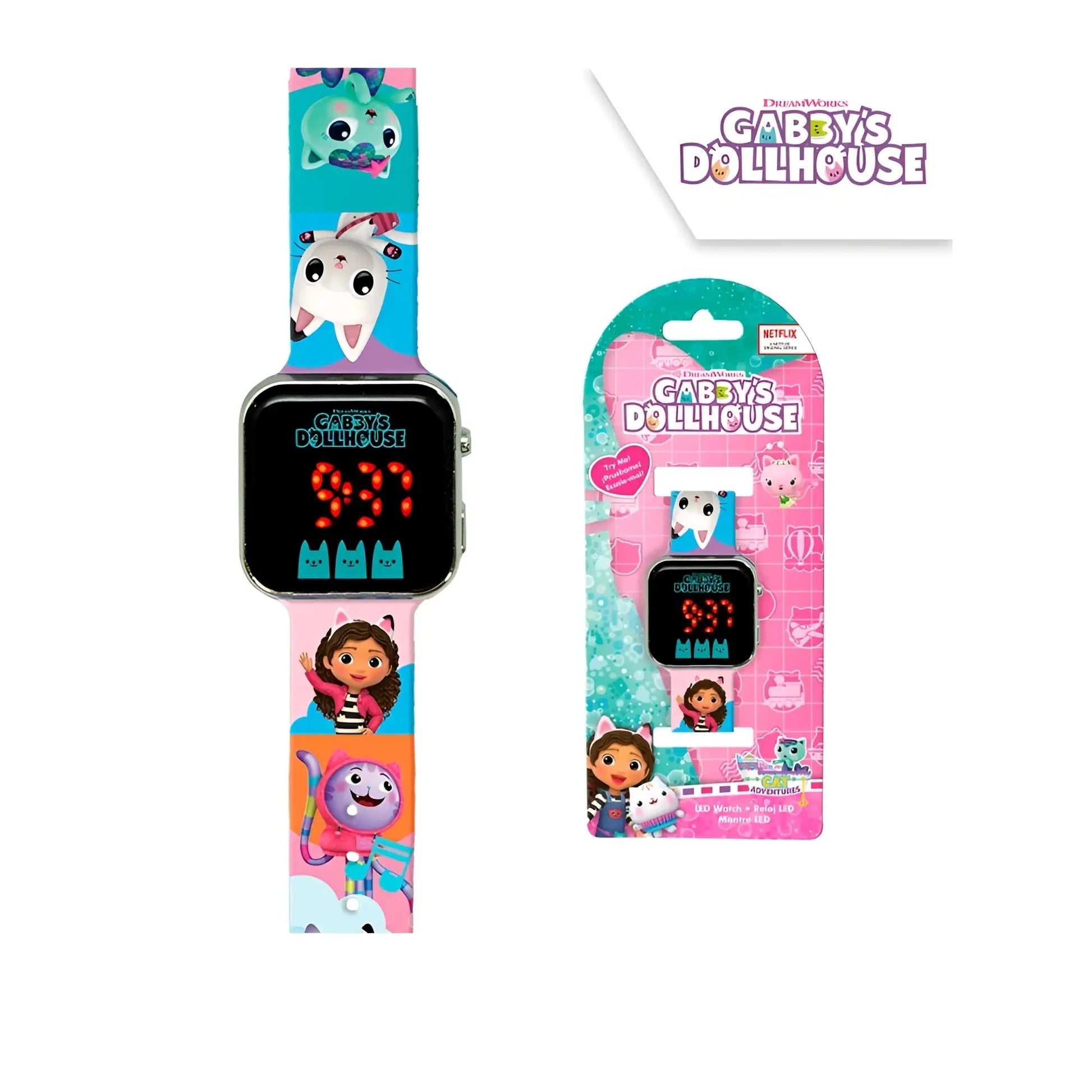 Reloj digital infantil led GABBY´S DOLLHOUSE
