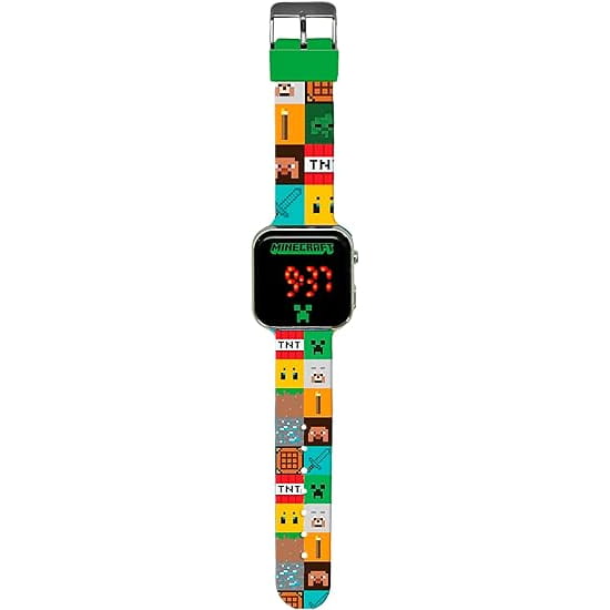 Reloj digital infantil led MINECRAFT color- Ideal para Regalar