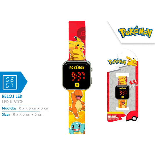 Reloj digital infantil LED Pokémon colorido