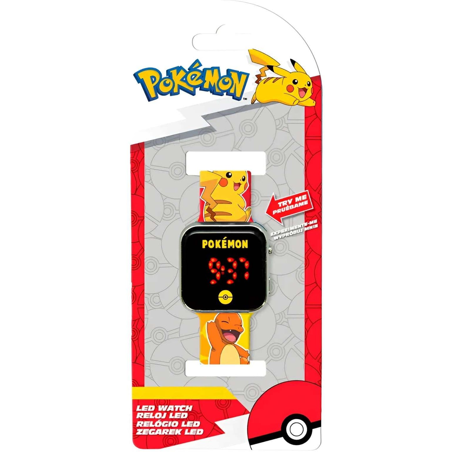 Reloj digital infantil LED de Pokémon colorido