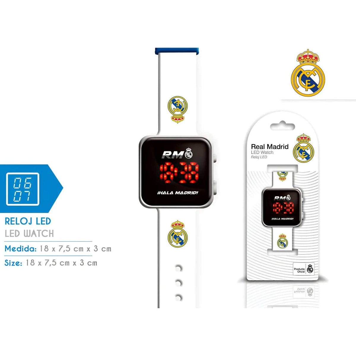 Reloj digital infantil LED Real Madrid para regalar