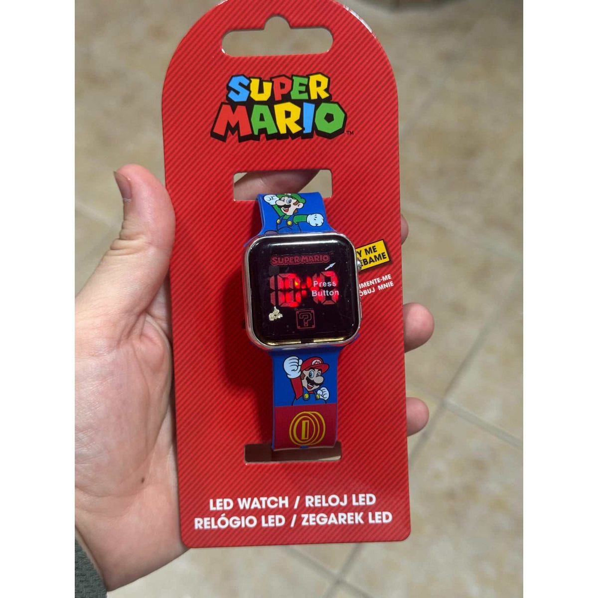 Reloj digital infantil LED Super Mario