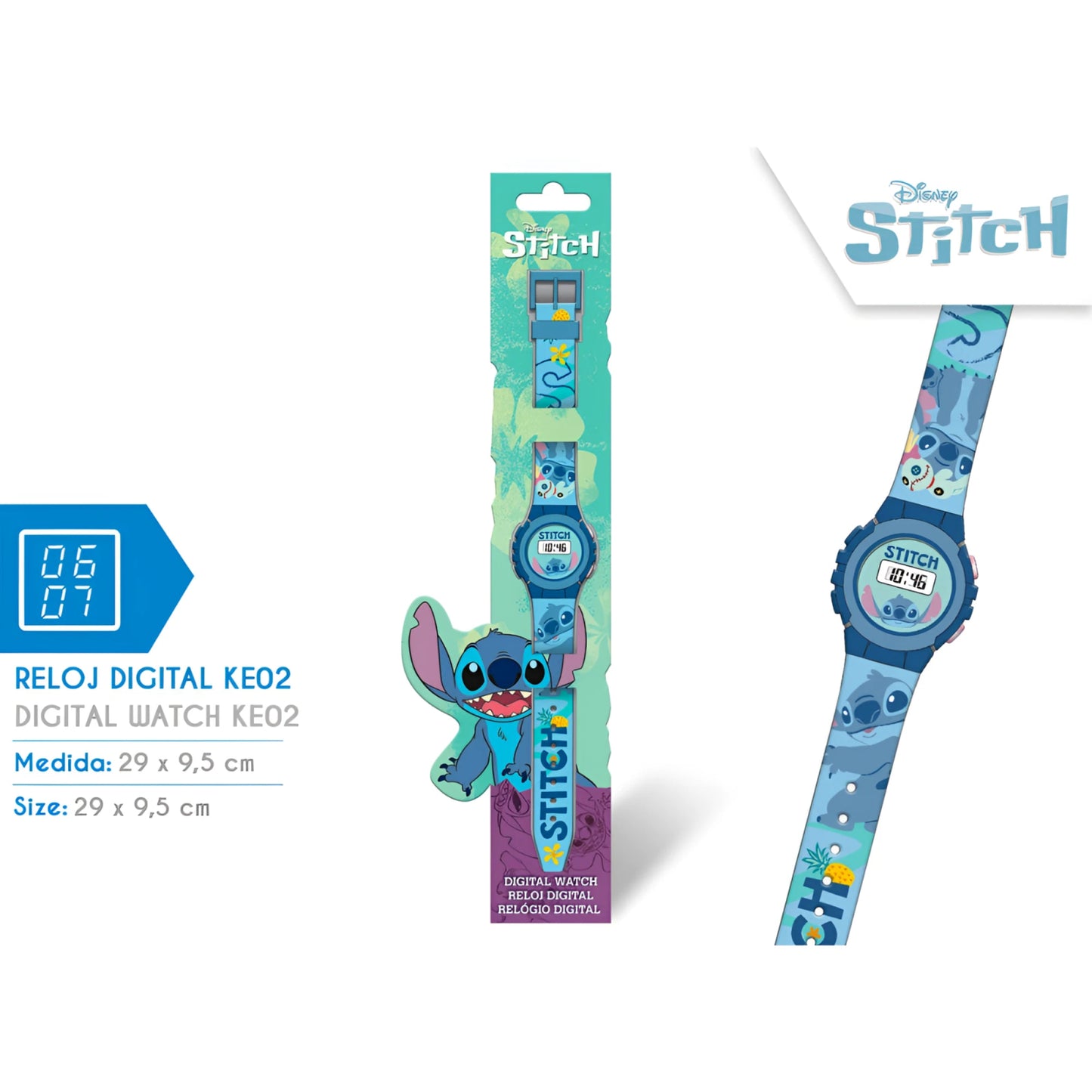 Reloj digital infantil STITCH 2- Ideal para Regalar