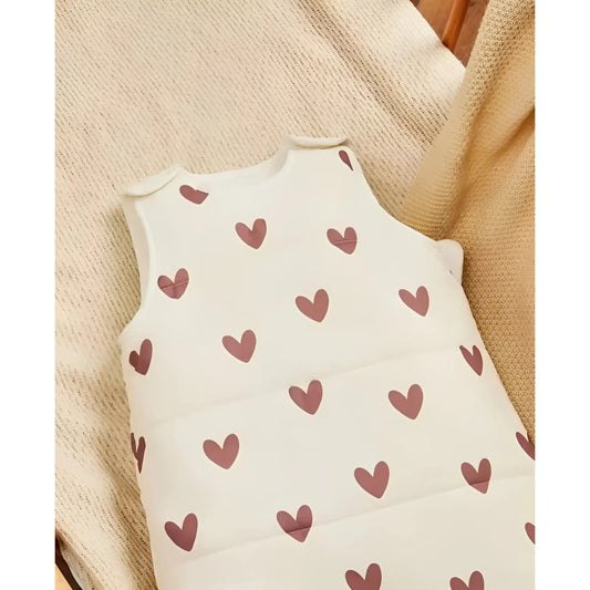 Saco de Dormir para Bebé Invierno y Entretiempo Sin Mangas – Cálido Transpirable Seguro Corazones - dormir