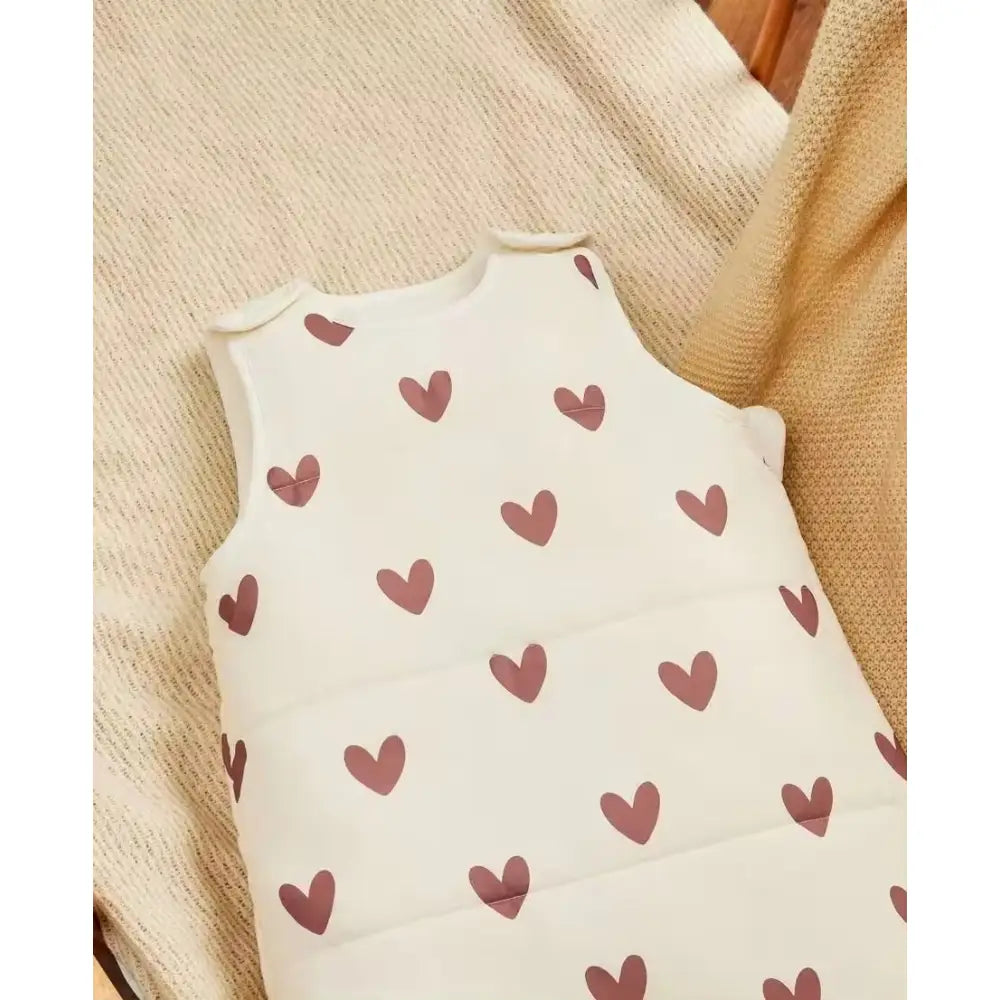 Saco de Dormir para Bebé Invierno y Entretiempo Sin Mangas – Cálido Transpirable Seguro Corazones dormir