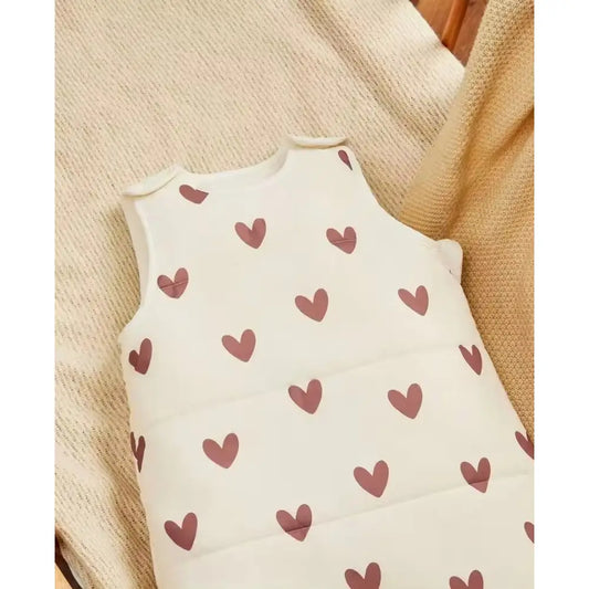 Saco de Dormir para Bebé Invierno y Entretiempo Sin Mangas – Cálido Transpirable Seguro Corazones dormir