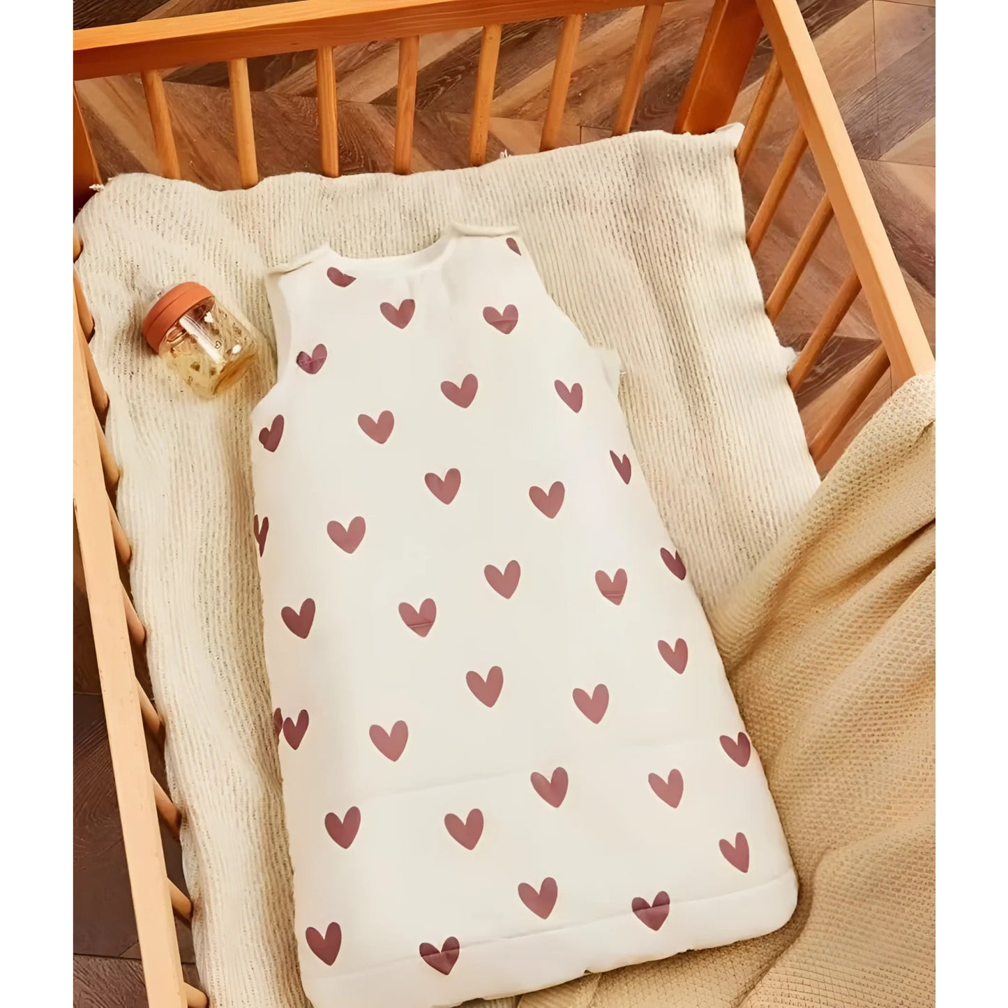 Saco de Dormir para Bebé Invierno y Entretiempo Sin Mangas – Cálido Transpirable Seguro Corazones - dormir