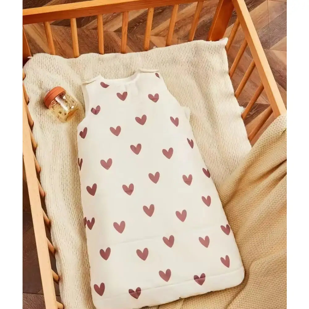Saco de Dormir para Bebé Invierno y Entretiempo Sin Mangas – Cálido Transpirable Seguro Corazones dormir