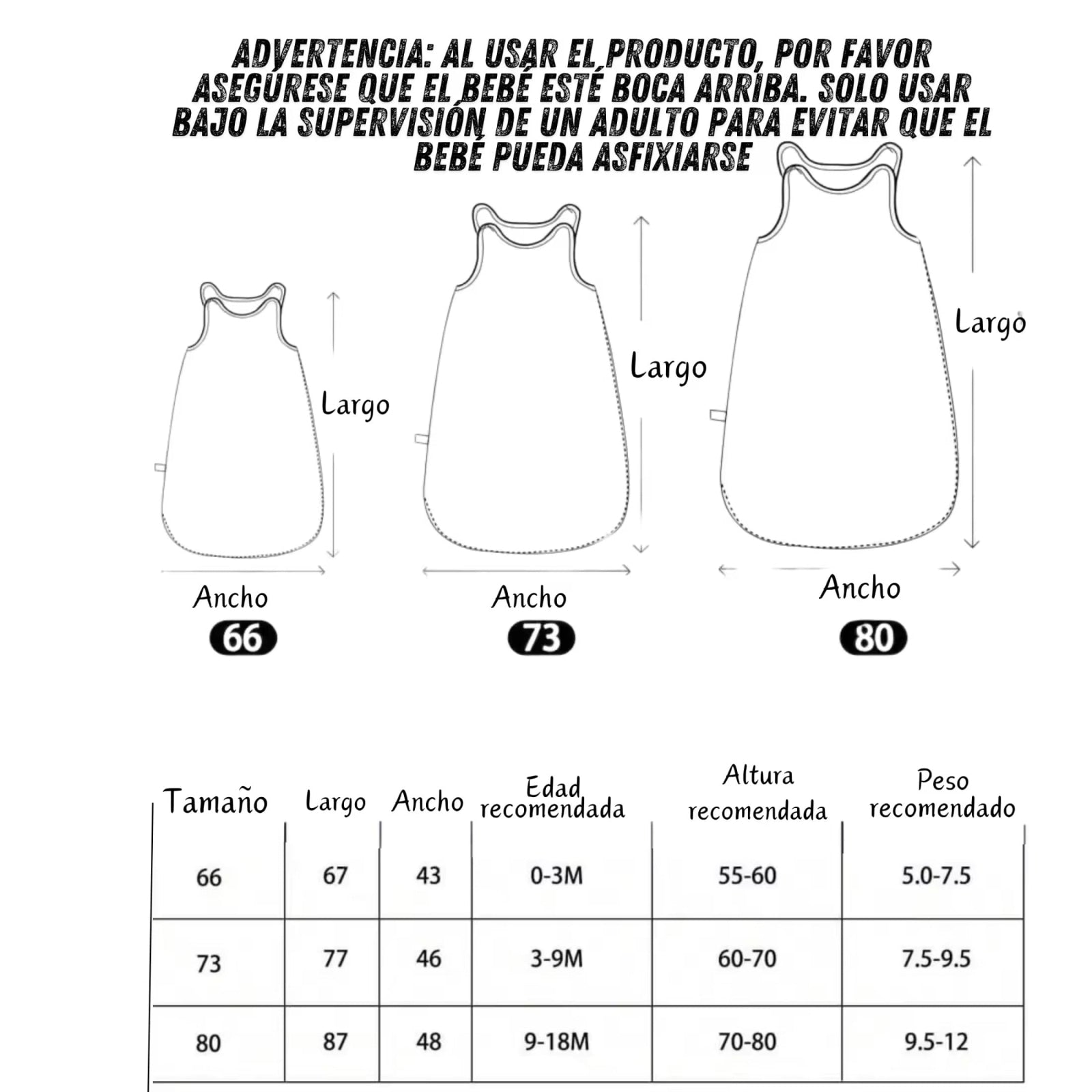 Saco de Dormir para Bebé Invierno y Entretiempo Sin Mangas Oso 80cm(9-18 meses) - dormir