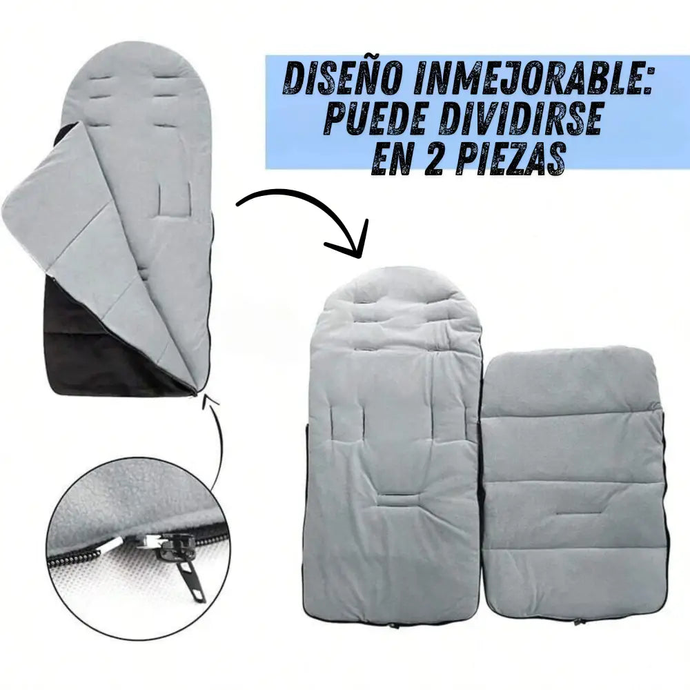 Saco de dormir impermeable para bebé invierno acolchado y suave compatible con cochecito silla paseo gris carrito