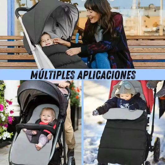 Saco de dormir impermeable para bebé invierno acolchado y suave compatible con cochecito silla paseo gris carrito