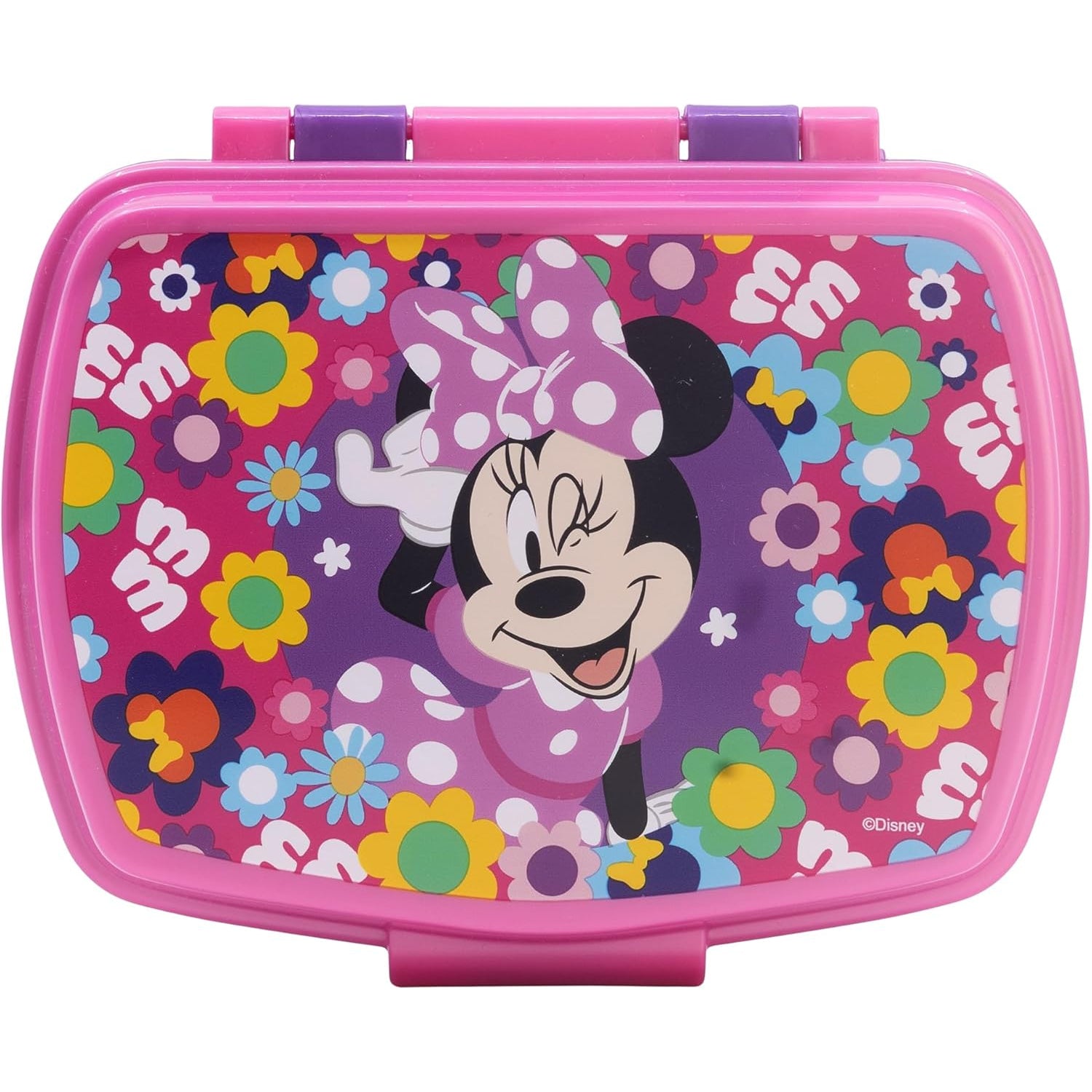 Sandwichera tupper simple Minnie Mouse Disney flores 17x14x5,5cm - Tupper
