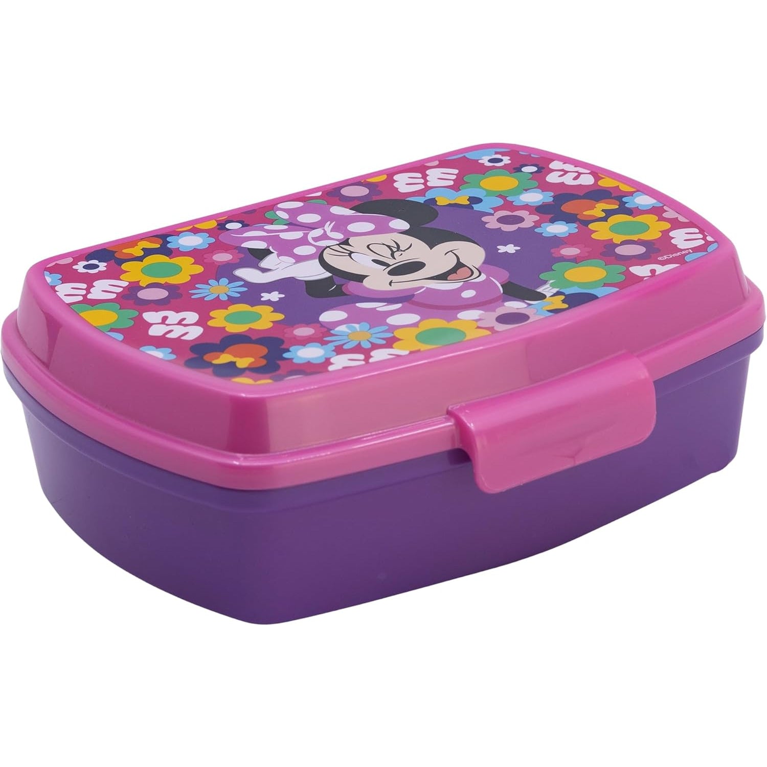 Sandwichera tupper simple Minnie Mouse Disney flores 17x14x5,5cm - Tupper