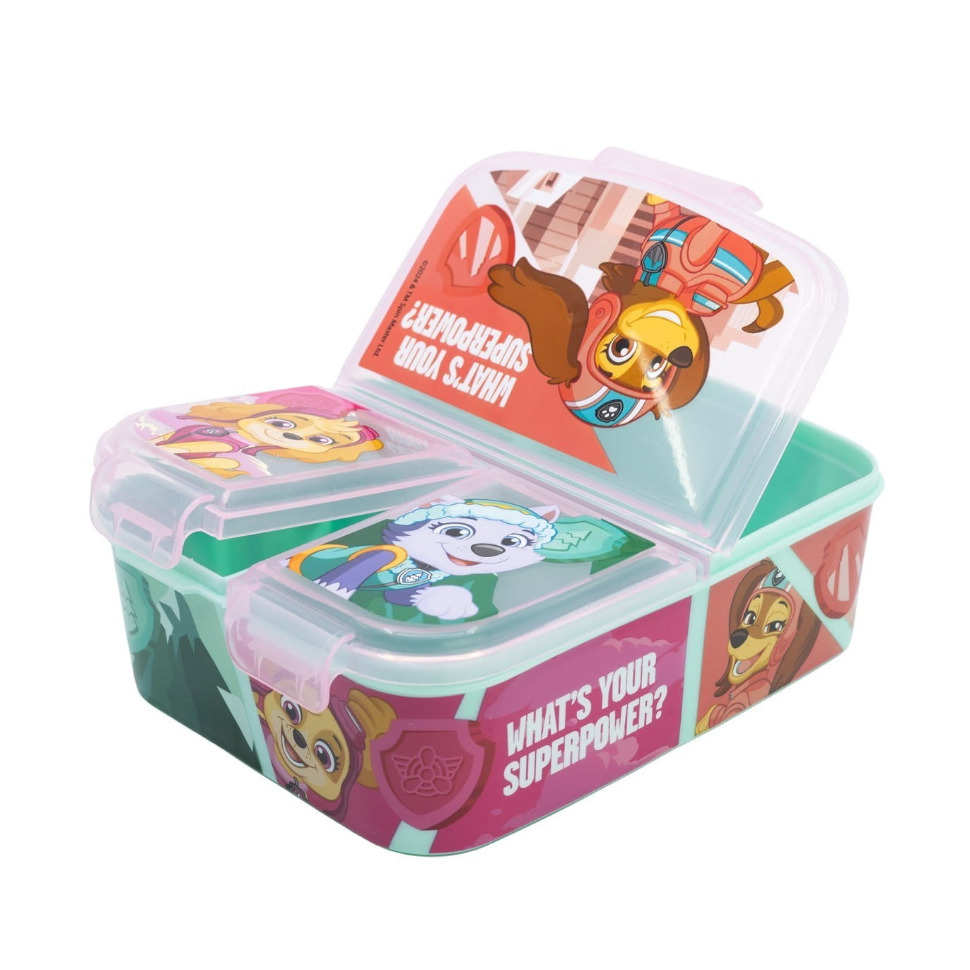 Sandwichera tupper triple Patrulla canina (Paw Patrol) girls superpowers