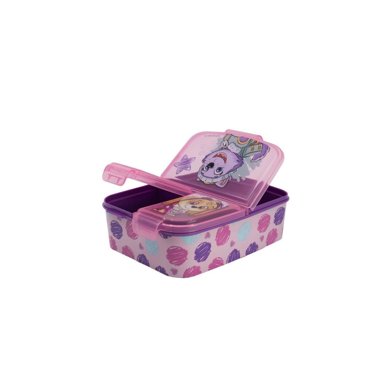 Sandwichera tupper triple Patrulla canina (Paw Patrol) rosa para niños - Tupper