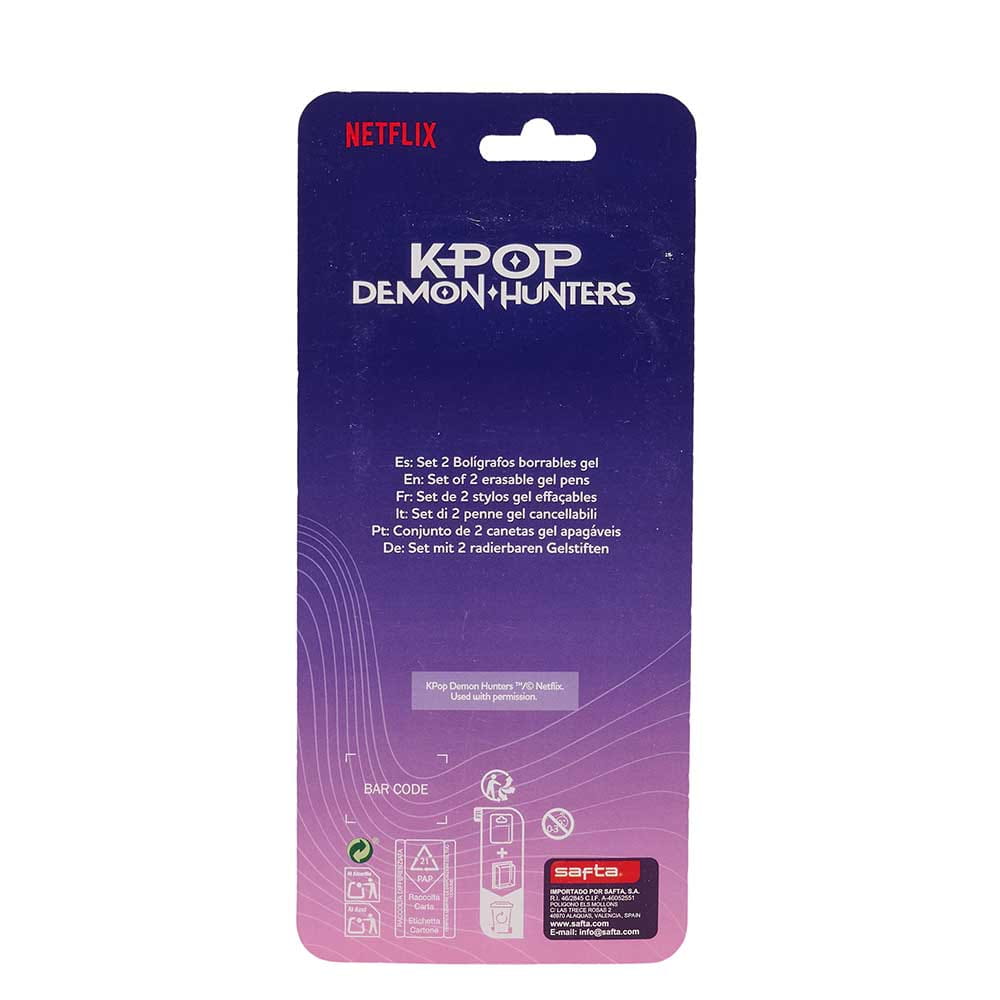 Set 2 bolígrafos borrables K-POP Demon Hunters - Huntrix - bolígrafo