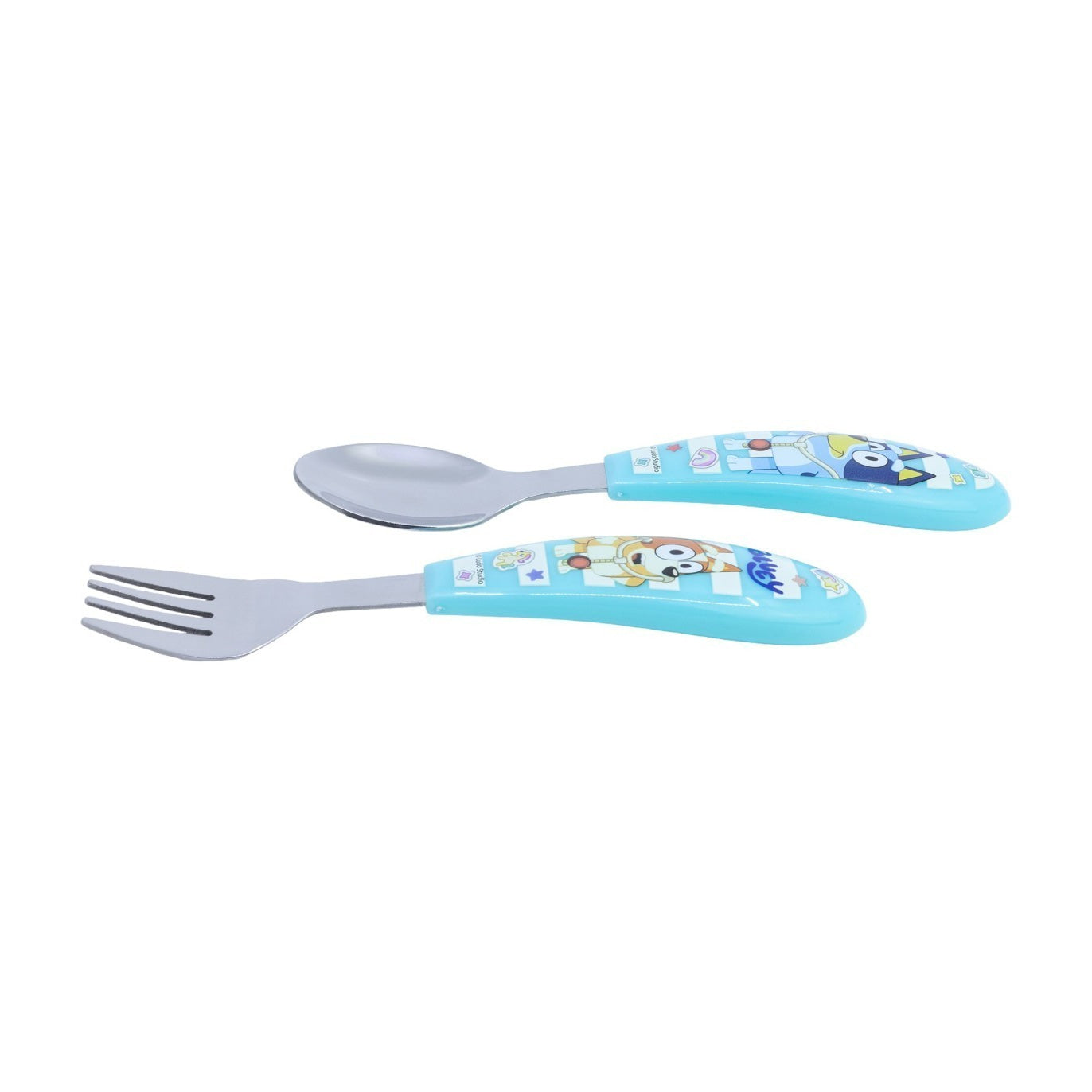 Set de 2 cubiertos metálicos Bluey y Bingo (cuchara tenedor)