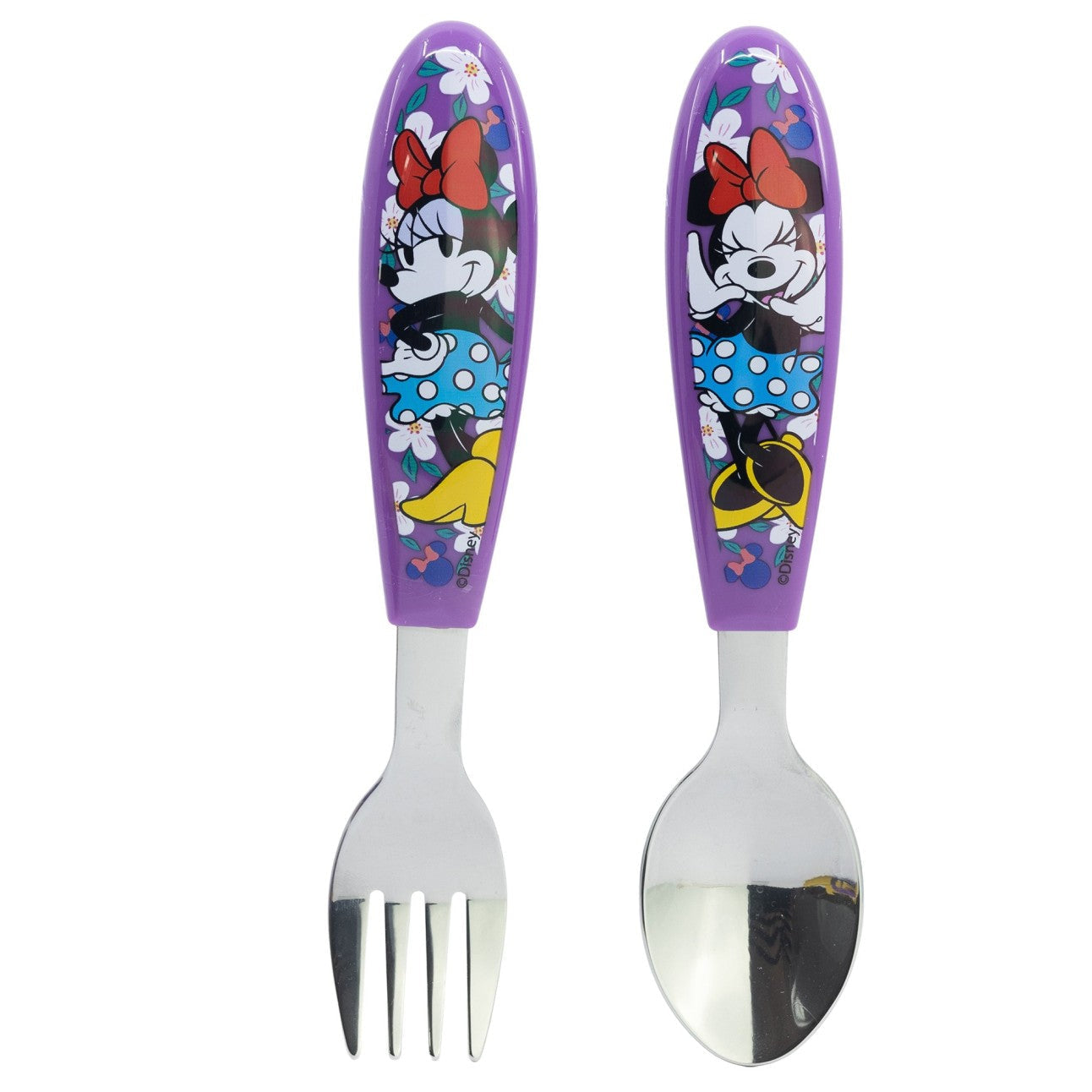 Set de 2 cubiertos metálicos Minnie Mouse Disney (cuchara y tenedor)