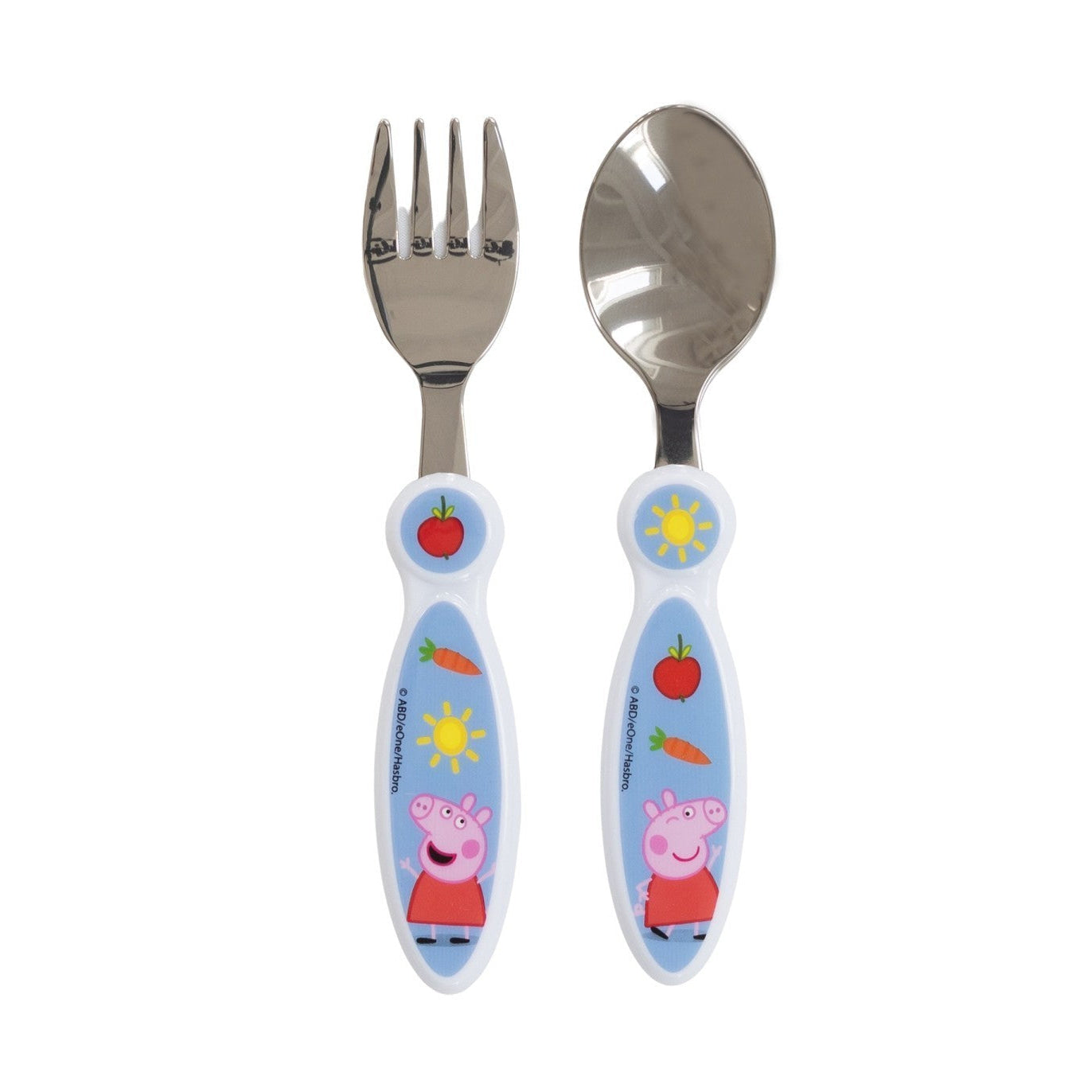 Set de 2 cubiertos metálicos Peppa Pig (cuchara y tenedor)