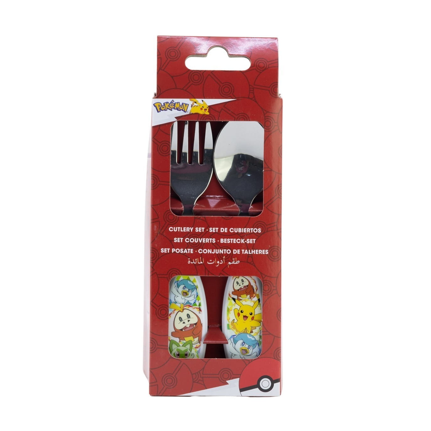 Set de 2 cubiertos metálicos Pokemon (cuchara y tenedor)