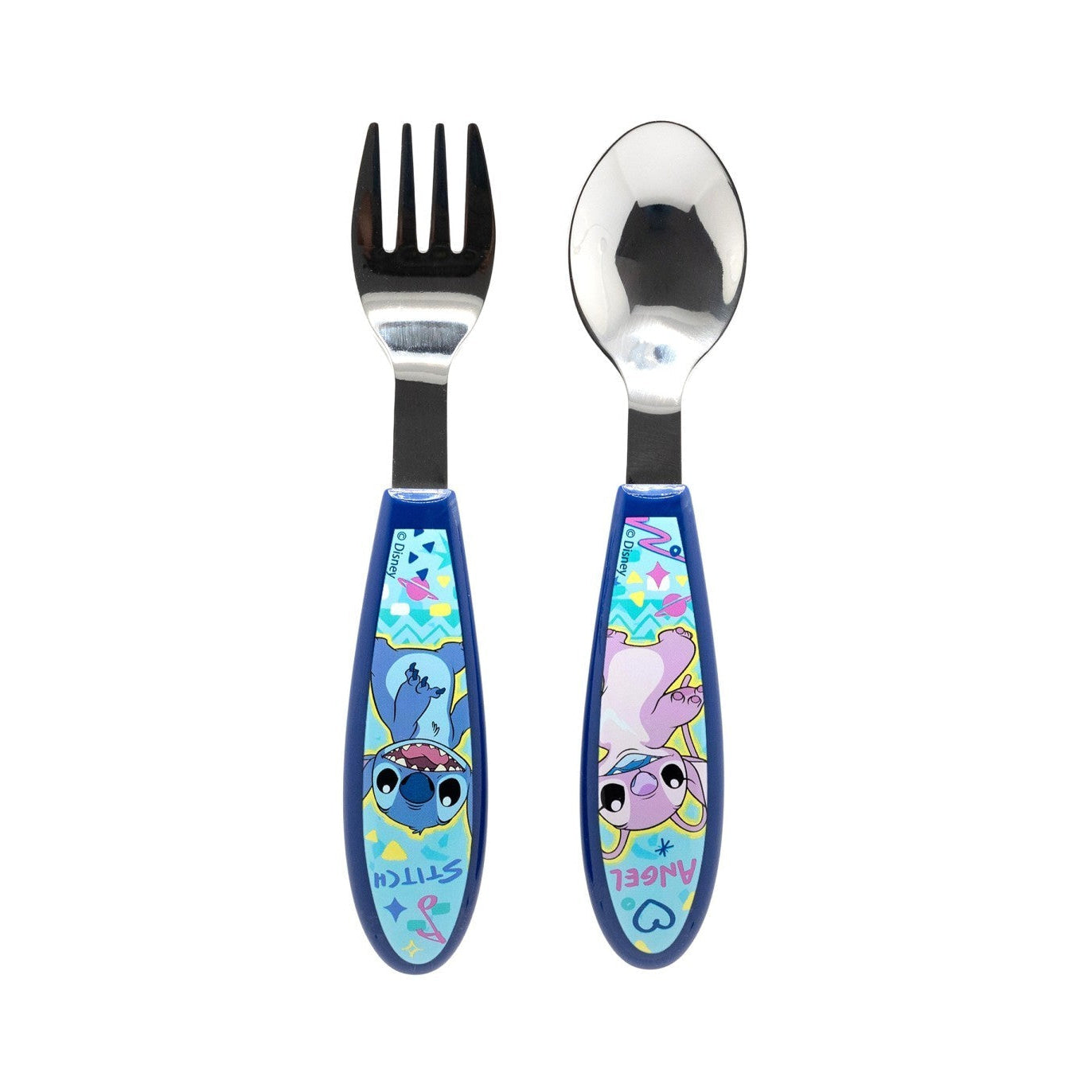Set de 2 cubiertos metálicos Stitch Disney (cuchara y tenedor)