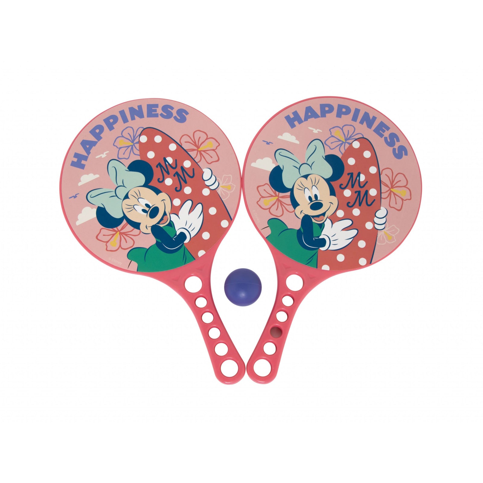 Set de 2 palas y pelota Minnie Mouse Disney perfecto para juego exterior - juegos