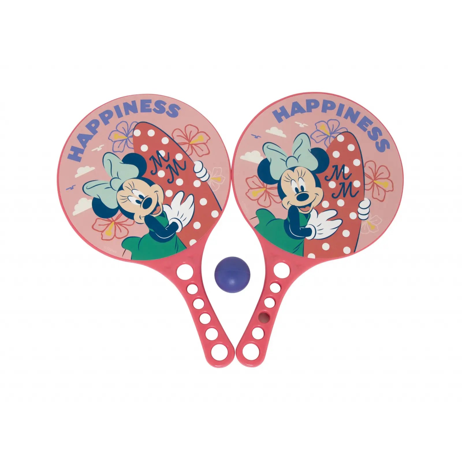 Set de 2 palas y pelota Minnie Mouse Disney perfecto para juego exterior - juegos