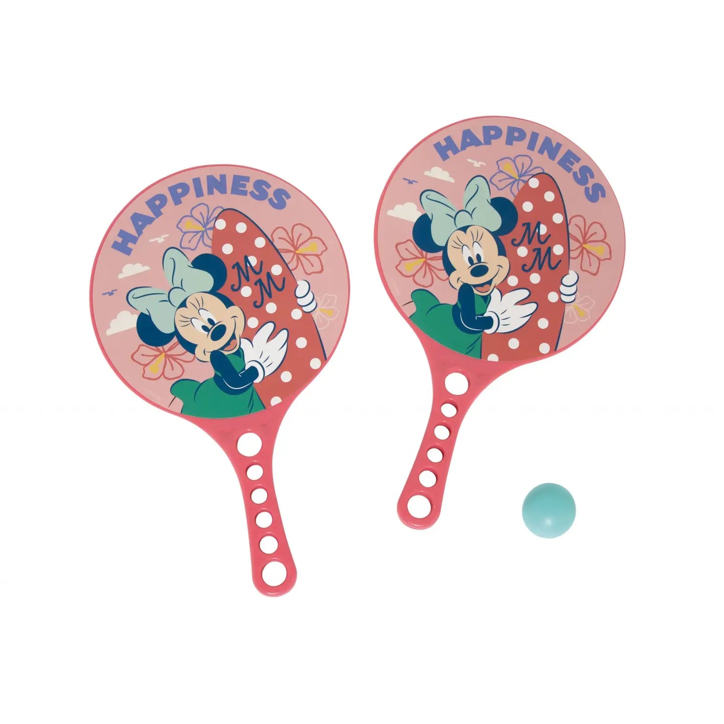 Set de 2 palas y pelota Minnie Mouse Disney perfecto para juego exterior - juegos