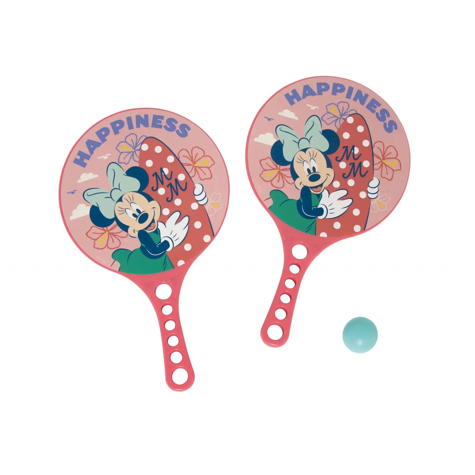 Set de 2 palas y pelota Minnie Mouse Disney perfecto para juego exterior - juegos