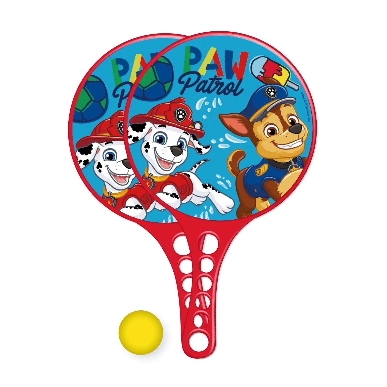 Set de 2 palas y pelota Patrulla canina Paw Patrol perfecto para juego exterior - juegos