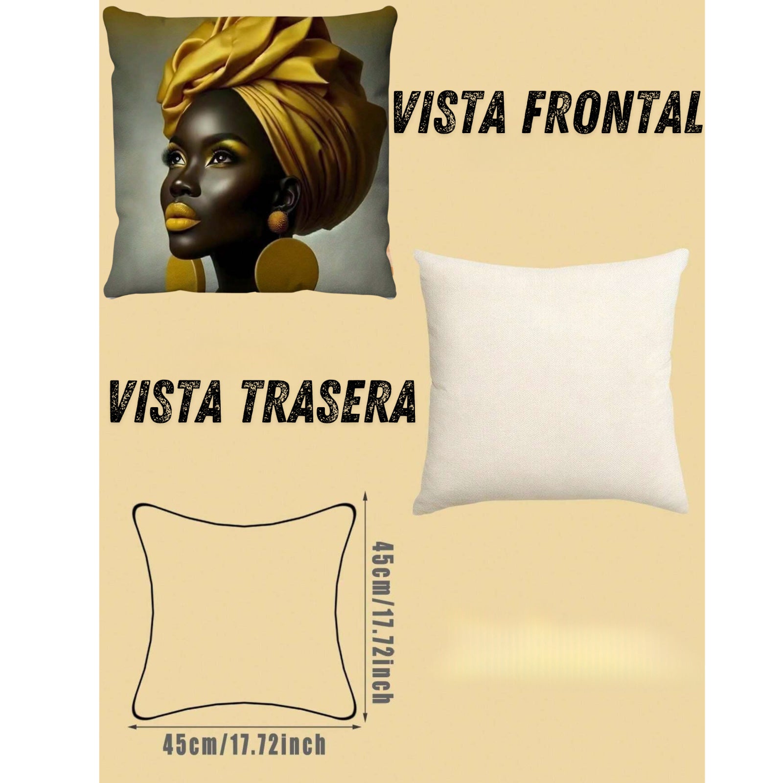 Set 4 fundas de cojín 45x45cm poliéster tacto suave - Funda Cojin